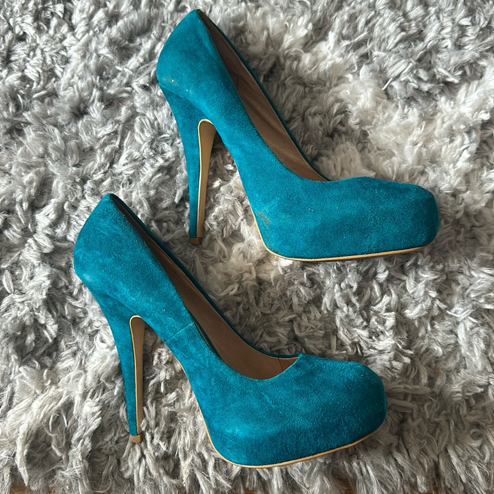 Aldo blue platform heels